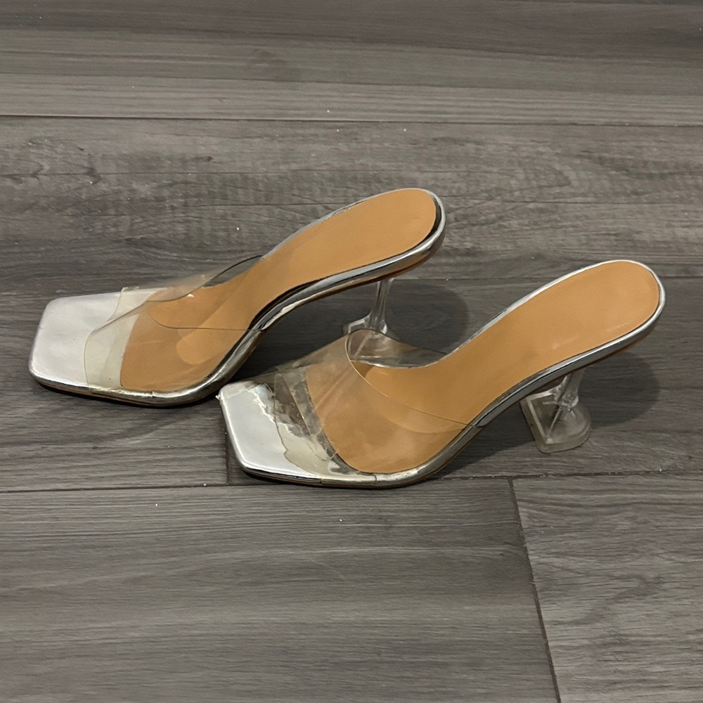 Elegant Silver and Clear Women's Heels
